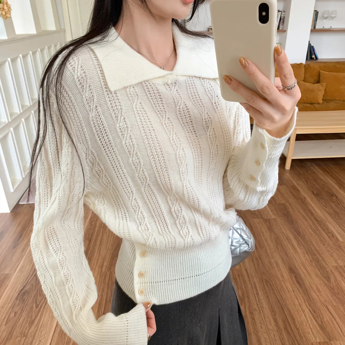 Classic Collar Knit Polo Sweater - Sweaters - Sweater / Pullover - 1