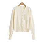 Round Neck Long Sleeve Shirt with Chest Pocket - T-Shirts - T-Shirt - 1