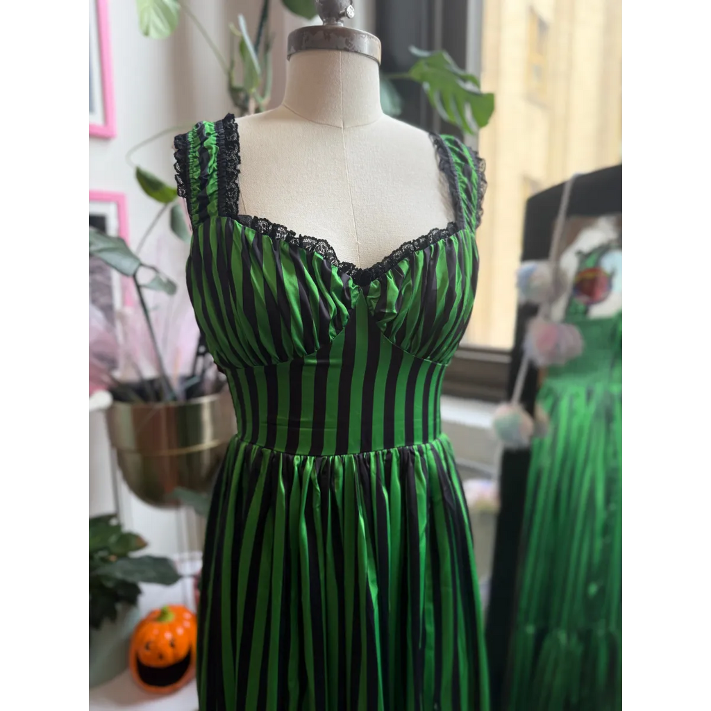Cosette Maxi Dress in Horror Green Stripe - All Dresses - Maxi Dress - 5
