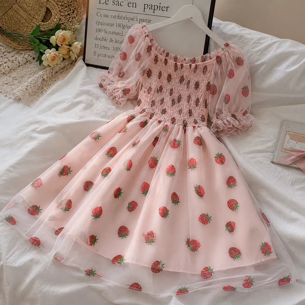 Kawaii Strawberry Dress - All Dresses - Short - Square - 20