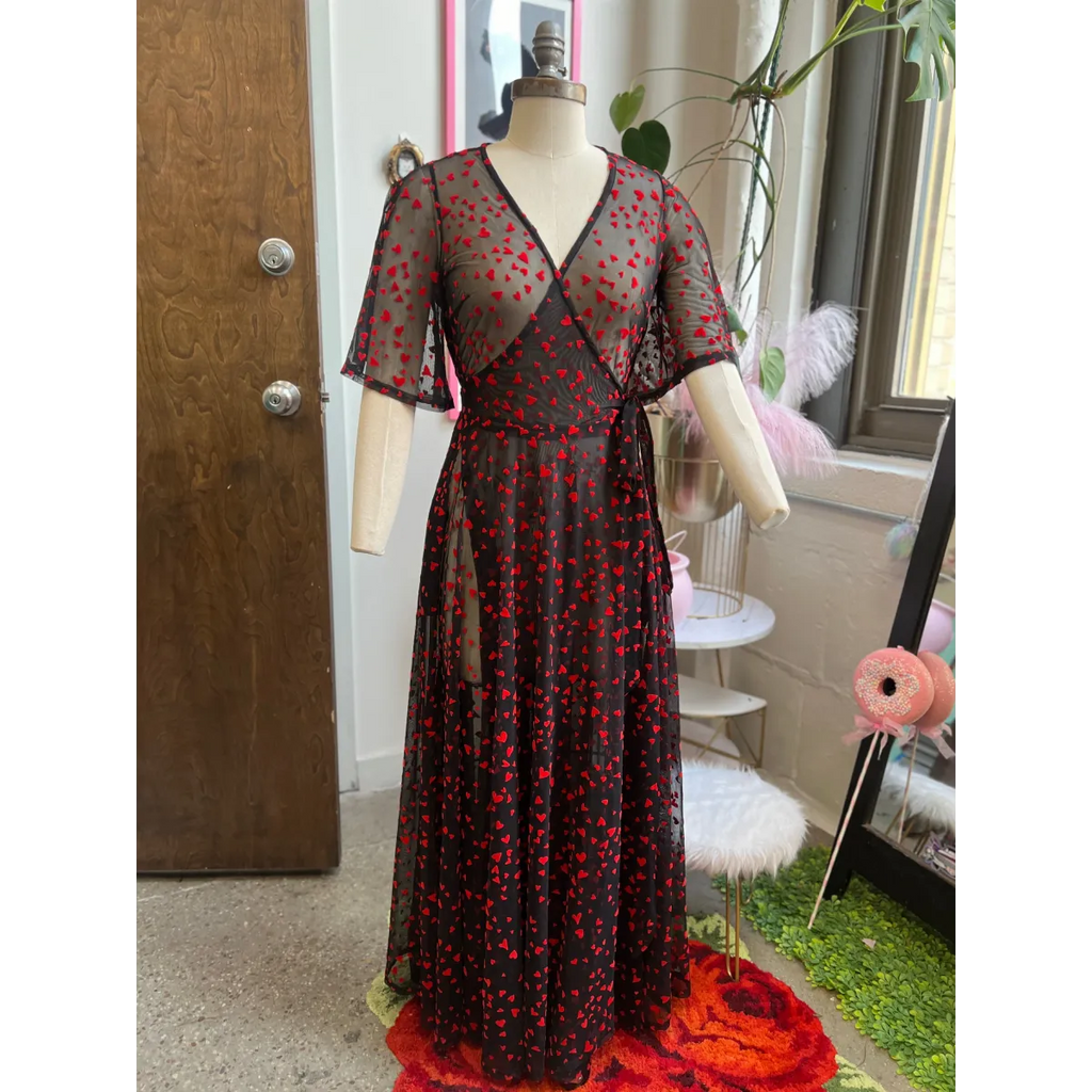 Lydia Wrap Dress in Queen of Hearts Mesh - All Dresses - Dress - 3