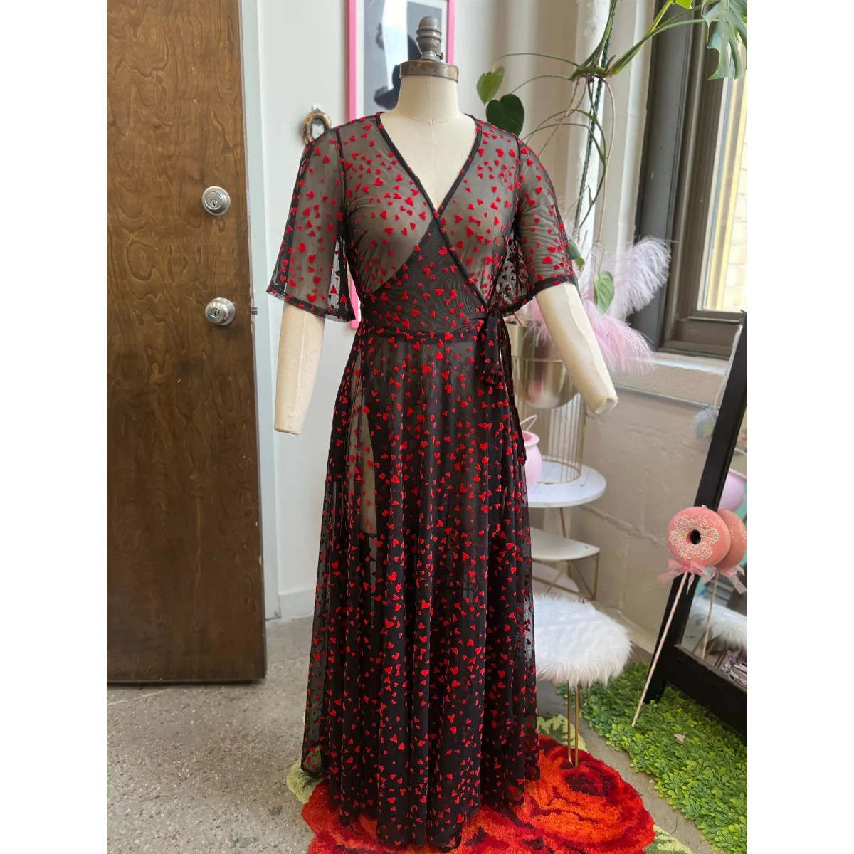 Lydia Wrap Dress in Queen of Hearts Mesh - All Dresses - Dress - 3