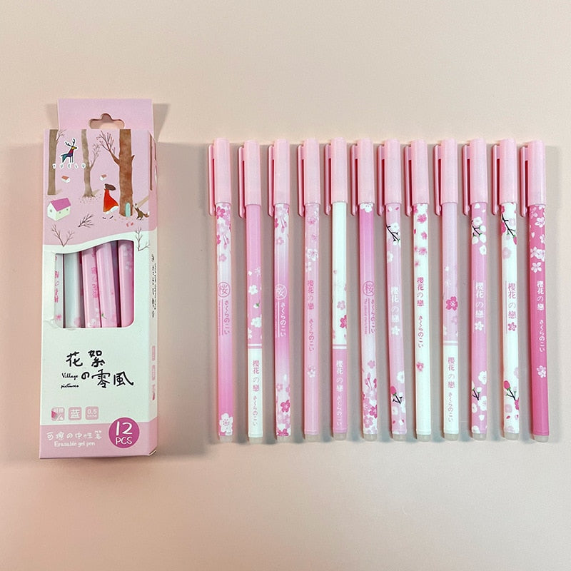Cherry Blossom Pens - Kawaii Stop - 0.5mm, Blue, Box, Cherry Blossom, Erasable, Gel, Gel Ink, Ink, Kawaii, Office, Pen, Pens, Pens &amp; Pencils, School, Set, Stationary &amp; More, Supply, Tools, Writing