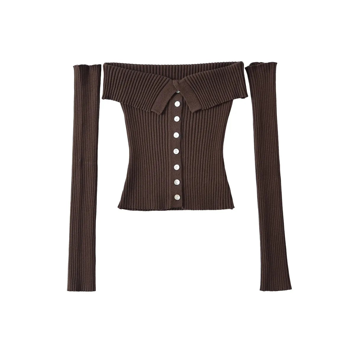 One-Shoulder Slim Fit Long Sleeve Top - T-Shirts - T-Shirt - 1