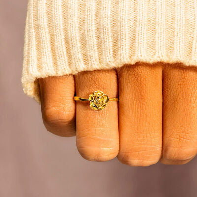 Rose Shape 18K Gold-Plated Ring - Rings - Rings - 1 - 2024