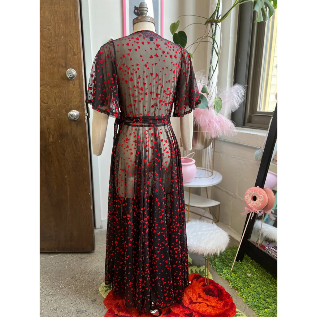 Lydia Wrap Dress in Queen of Hearts Mesh - All Dresses - Dress - 5