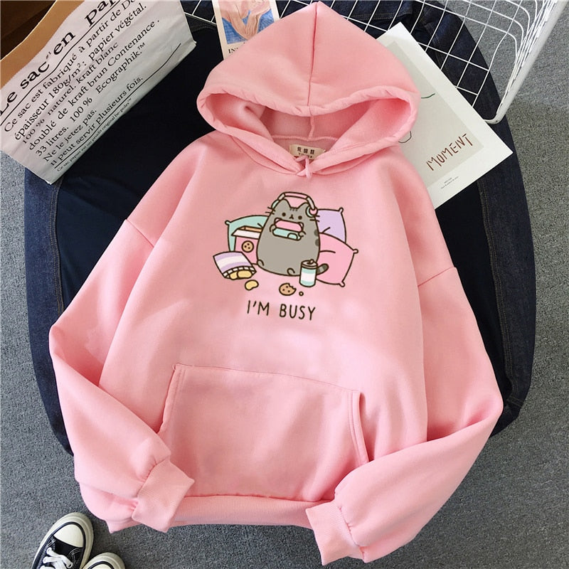 ’I’m Busy’ Gaming Cat Hoodie - Pink / XXL - Women’s Clothing & Accessories - Shirts & Tops - 25 - 2024