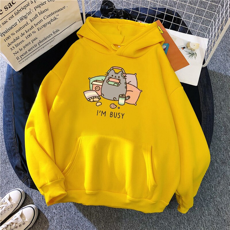 ’I’m Busy’ Gaming Cat Hoodie - Yellow / XXL - Women’s Clothing & Accessories - Shirts & Tops - 17 - 2024