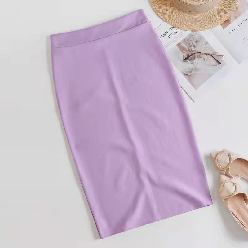 Korean Slim Stretch Pencil Skirts - Kawaii Stop - Bag, Bottoms, Casual, Hip, Knee-Length, Ladies, New, Polyester, Skirt, Skirts, Slim, Solid, Stretch, Summer, Temperament, Women's, Women's Clothing &amp; Accessories