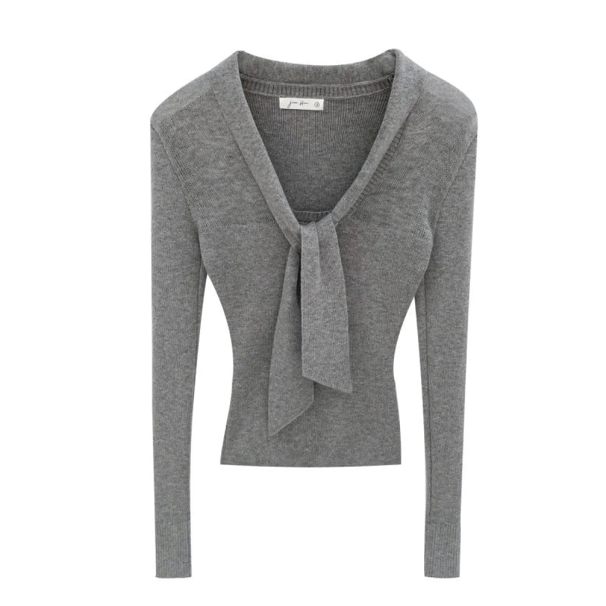 V-Neck Slim Fit Knit Top - Tops - Sweater / Pullover - 1
