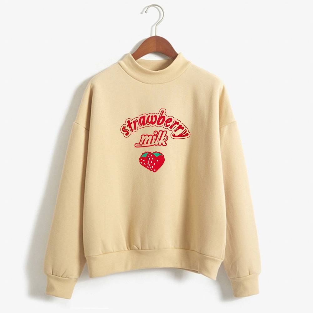 Pastel Strawberry Milk Sweater - Kawaii Stop - Adorable, Cute, Hoodies &amp; Sweatshirts, Kawaii, Milk, Pastel, Strawberry, Sweater, Sweaters, Tops &amp; Tees, Women's Clothing &amp; Accessories