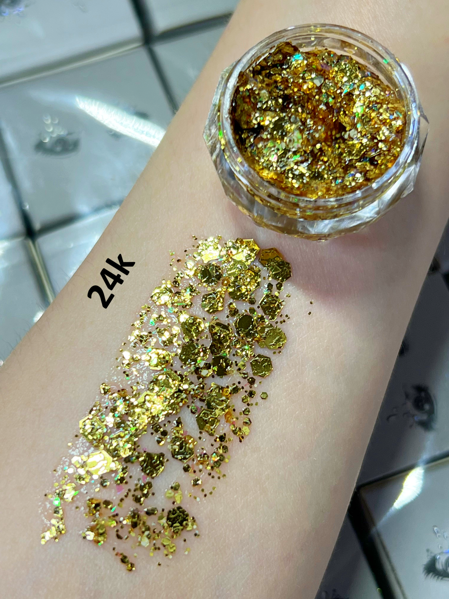 Gel Glitter Tears Festival Makeup