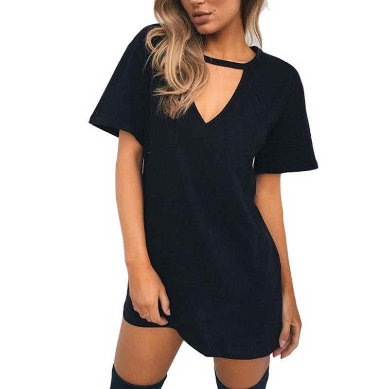 Street Fashion Day Dress - Kawaii Stop - A-Line, Above Knee, All Dresses, Casual, Dress, Dresses, Heart, Hollow Out, Loose, M, Mini, Party Dress, Plus Size, Polyester, Solid, Spandex, Summer, Summer Dress, V-Neck, Women's Clothing &amp; Accessories
