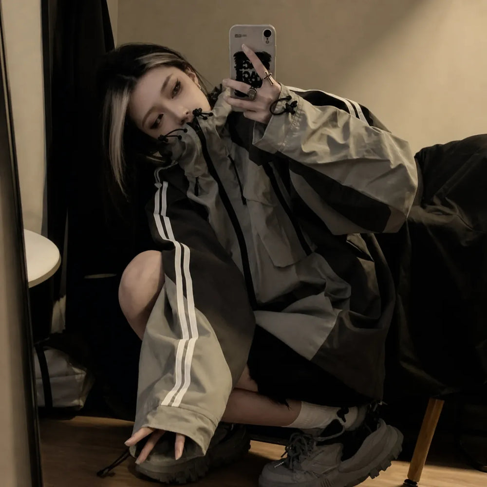 Harajuku Oversized Techwear Windbreaker Jacket - Jackets & Coats - Jacket - 1