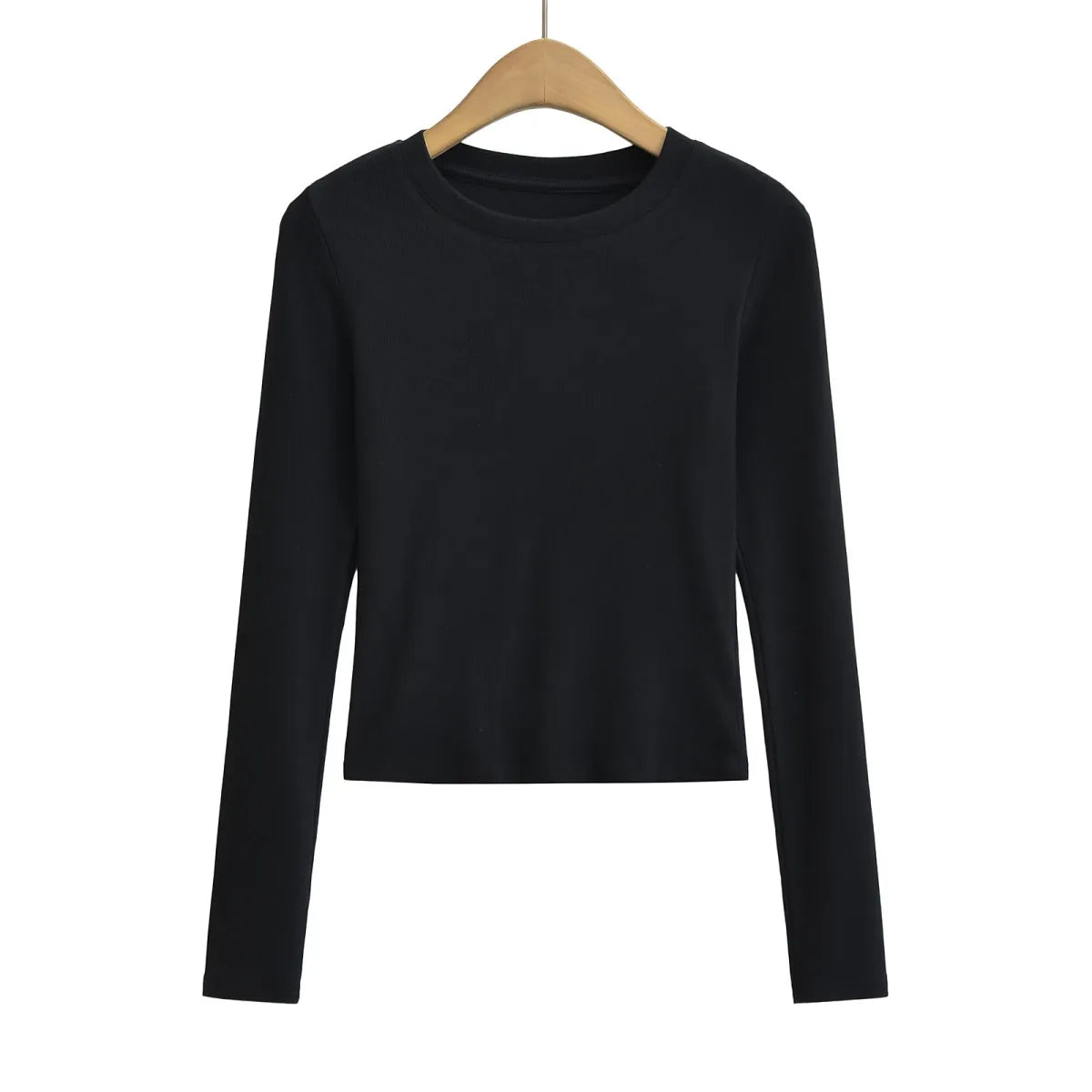 Solid Round Neck Long Sleeve T-Shirt - T-Shirts - T-Shirt - 3