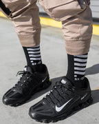 SX-005 Black Graphic Crew Socks