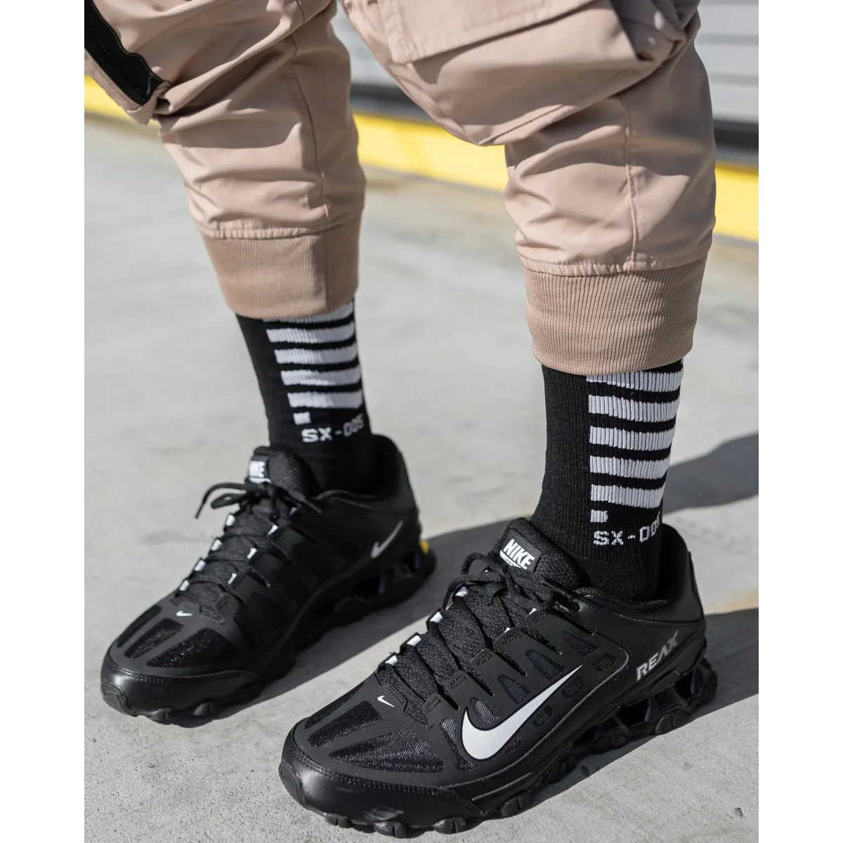 SX-005 Black Graphic Crew Socks - Socks & Hosiery - Accessory - 2