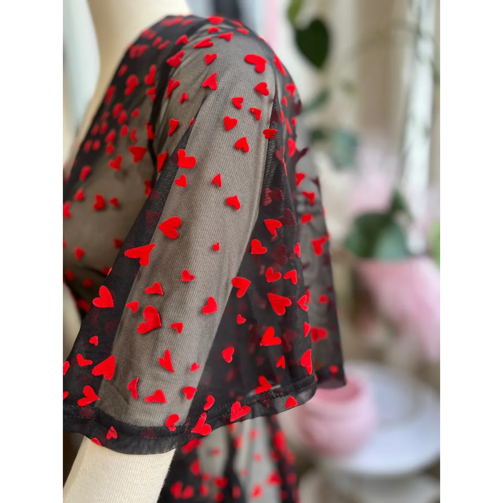 Lydia Wrap Dress in Queen of Hearts Mesh - All Dresses - Dress - 4