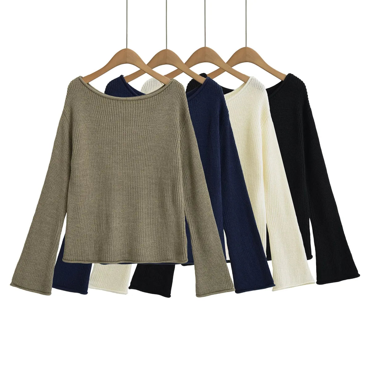 One Shoulder Boat Neck Sweater - Sweaters - Sweater / Pullover - 1