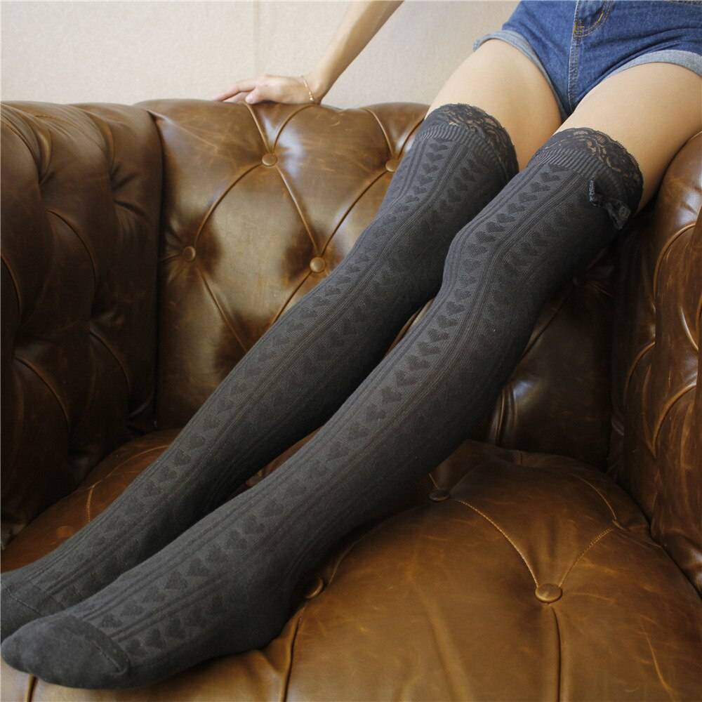Sweet Sexy Lace Stockings - Kawaii Stop - Bow, Cotton, Cute, Fashion, Harajuku, Intimates, Japanese, Kawaii, Korean, Lace, Sexy Lingerie, Sexy Products, Socks, Socks &amp; Hosiery, Stockings, Sweet, Women's, Women's Clothing &amp; Accessories, wool