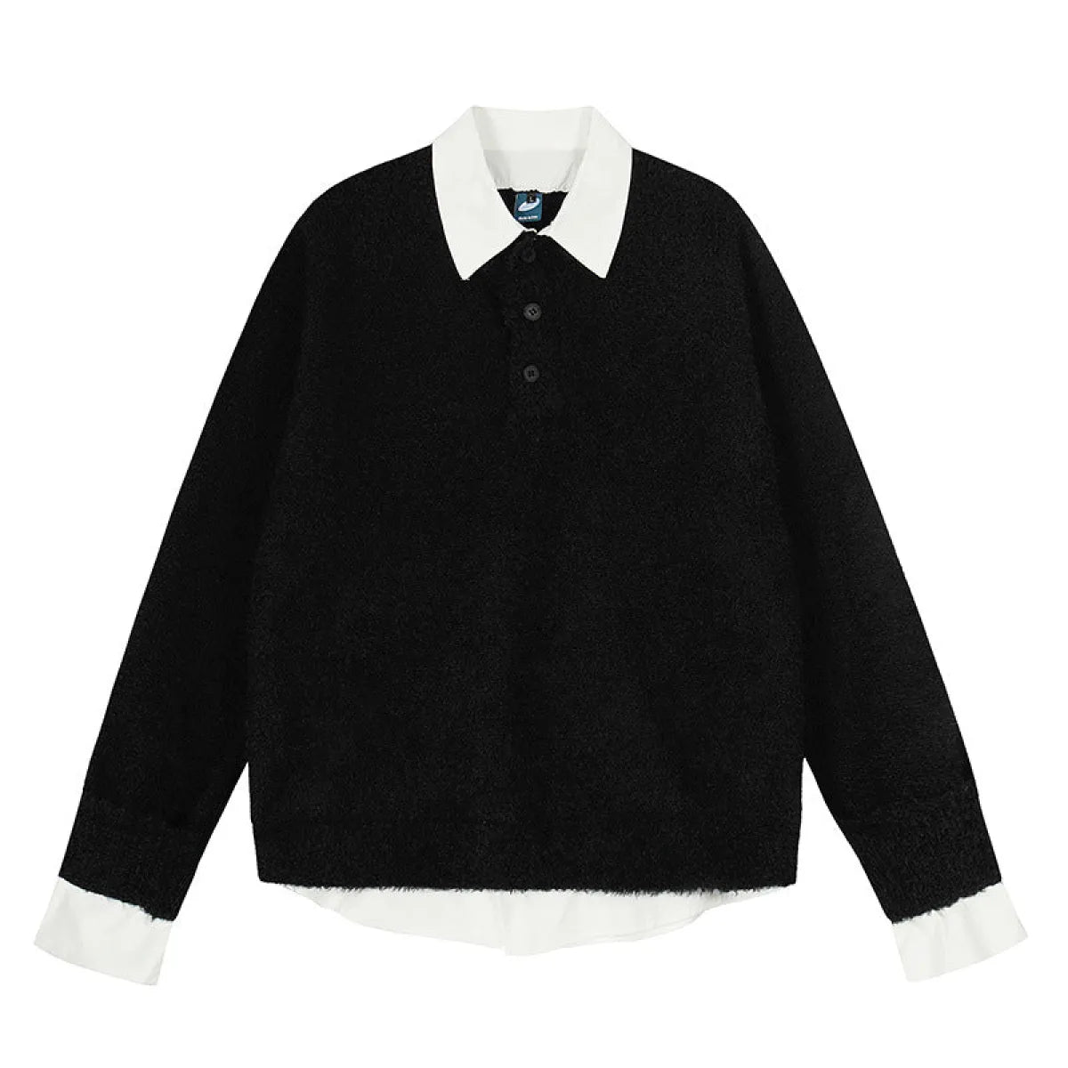 College Style Patchwork Polo Knit Sweater - Sweaters - Sweater / Pullover - 1