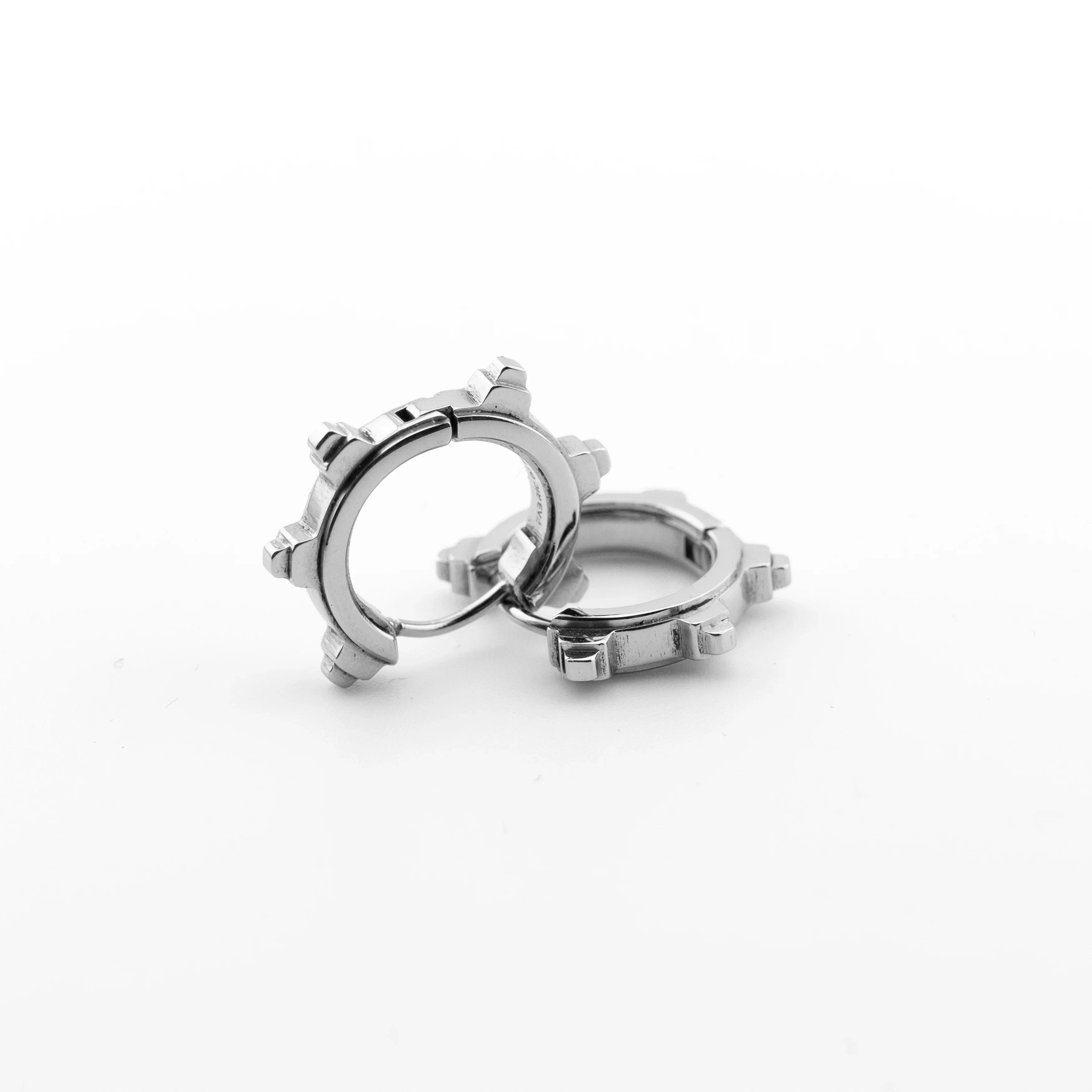 SP-01B Stainless Steel Spike Hoop Earrings