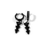 TRS-58 Black Steel Triangle Earrings