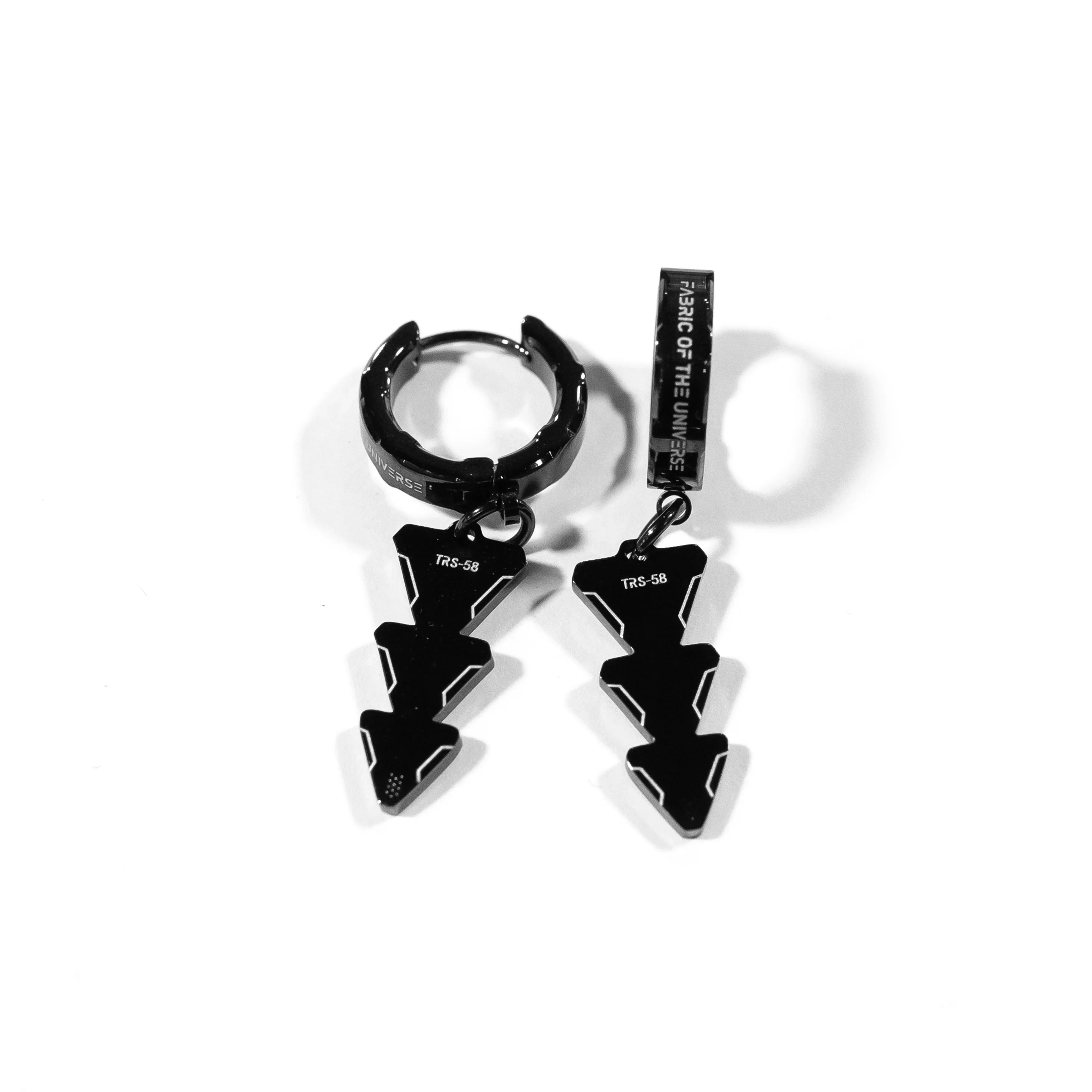 TRS-58 Black Steel Triangle Earrings