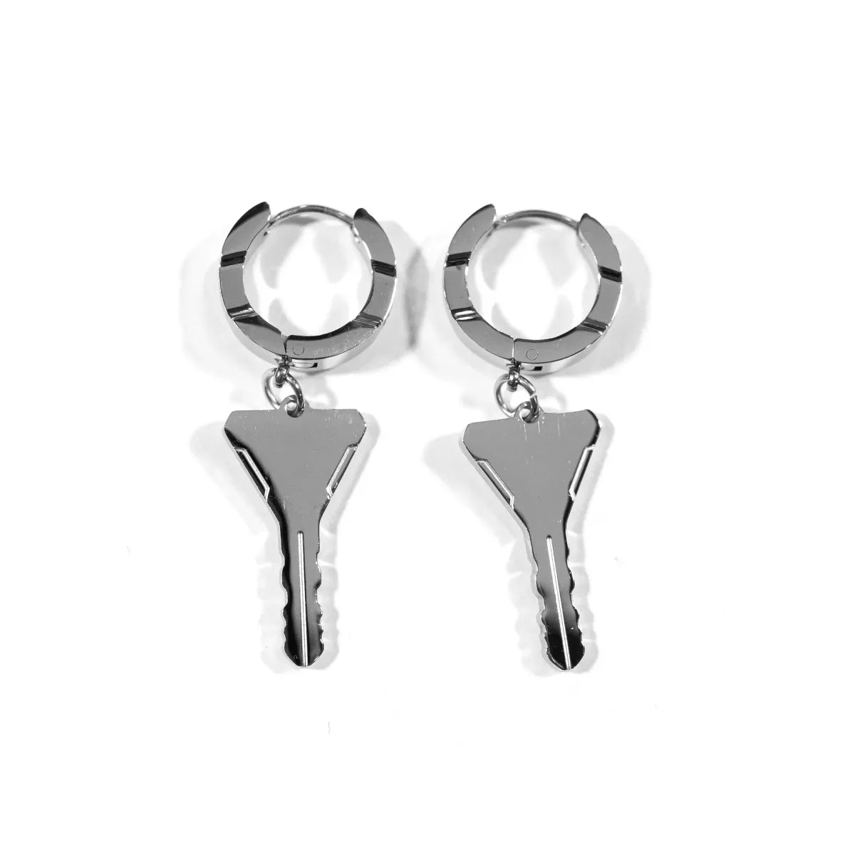 FBRC Stainless Steel Key Hoop Earrings - T-Shirts - Earrings - 6