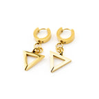 TR-08 Gold Triangle Drop Earrings - Women’s Jewelry - Earrings - 3