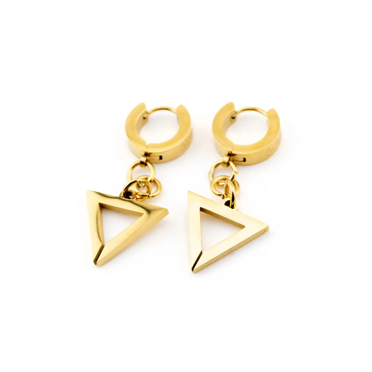 TR-08 Gold Triangle Drop Earrings - Women’s Jewelry - Earrings - 3