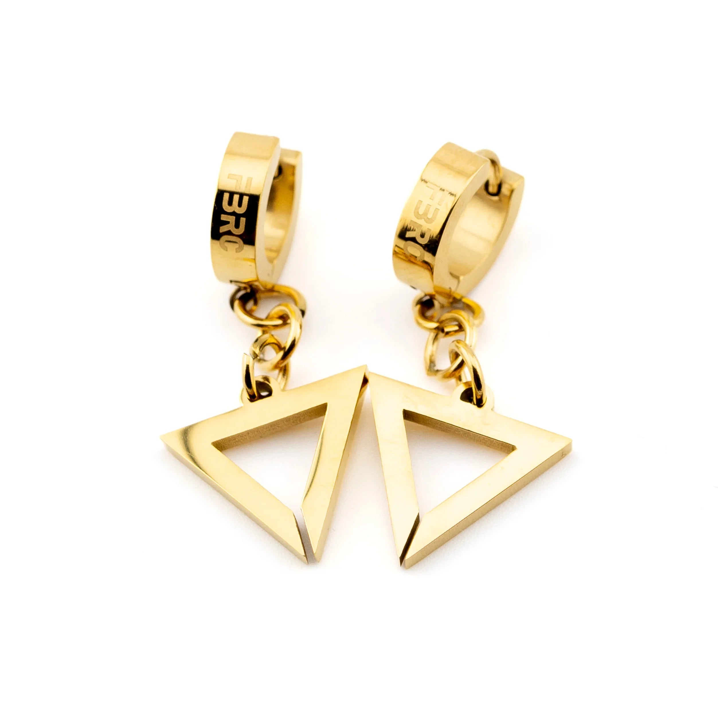TR-08 Gold Triangle Drop Earrings
