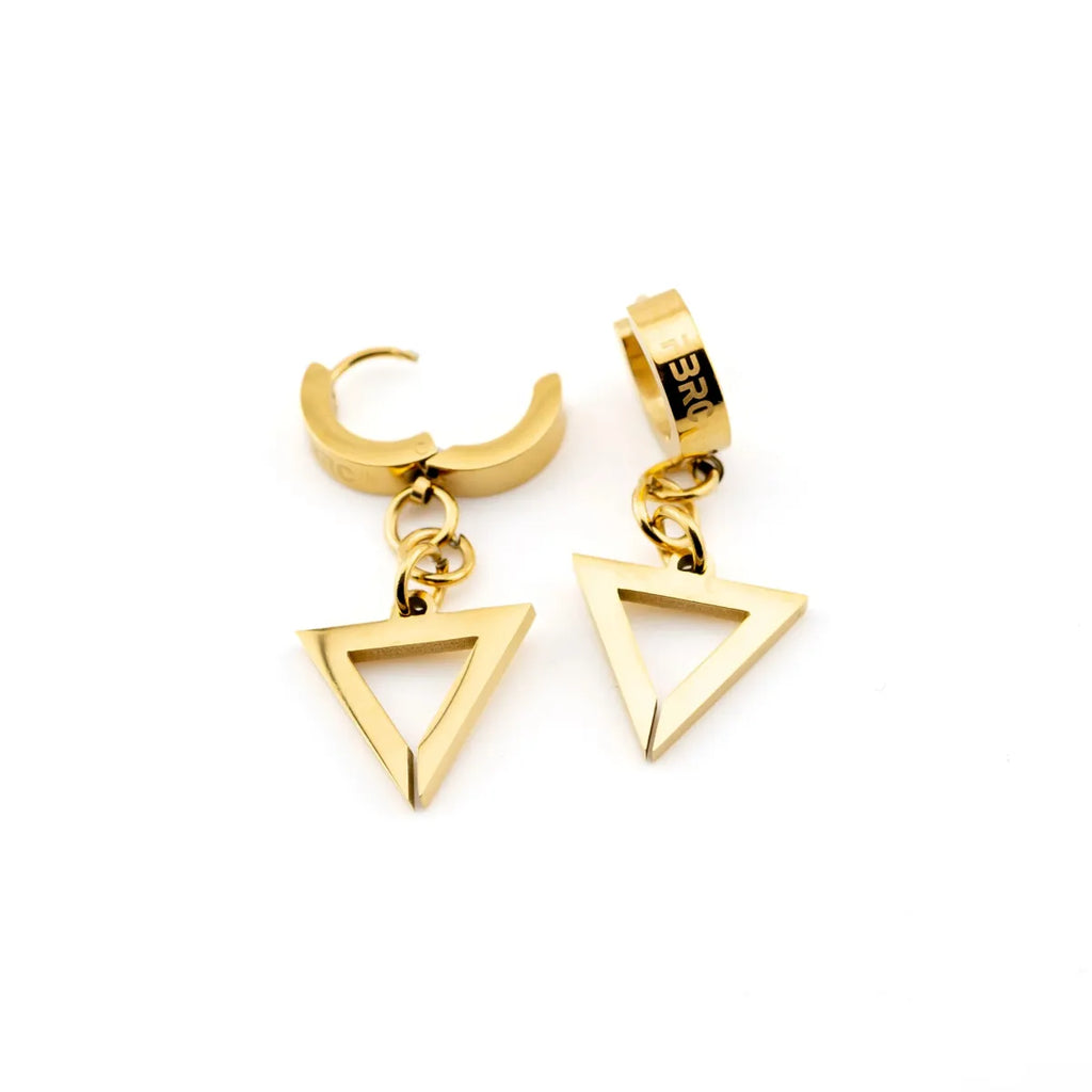 TR-08 Gold Triangle Drop Earrings - Women’s Jewelry - Earrings - 2