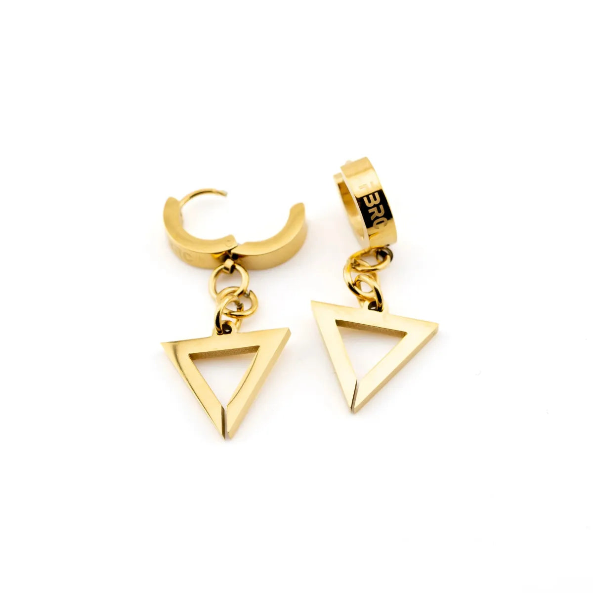 TR-08 Gold Triangle Drop Earrings - Women’s Jewelry - Earrings - 2