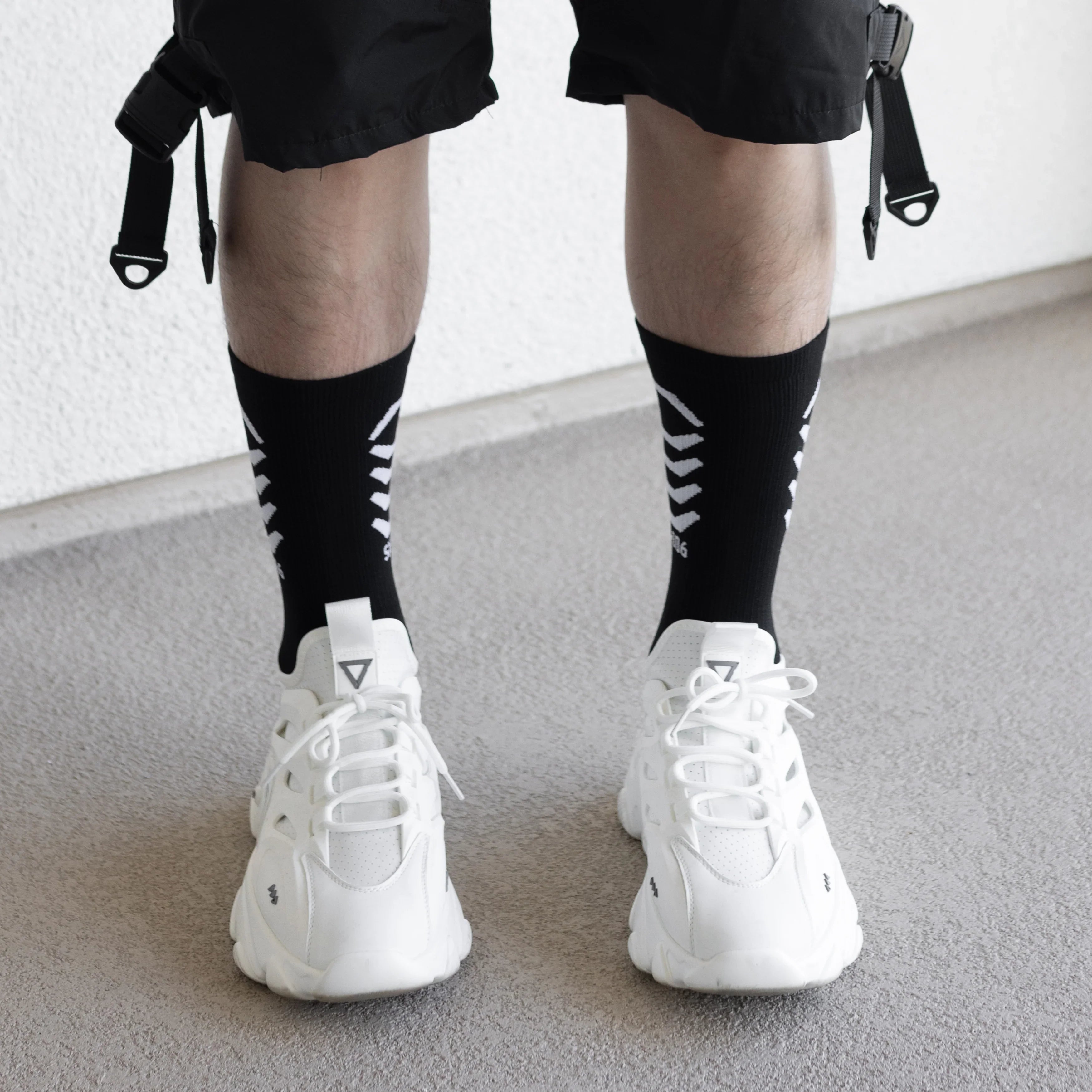 SX-006 Tech Logo Black Crew Socks