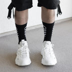 SX-006 Tech Logo Black Crew Socks - Harajuku Style - Accessory - 3