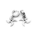 Stainless Steel Shuriken Hoop Earrings - T-Shirts - Earrings - 1