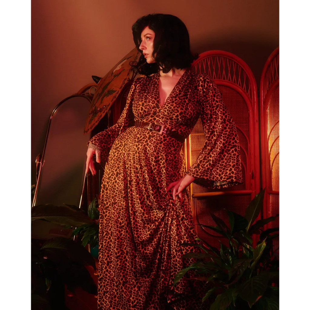 Raquel Leopard Print Maxi Dress with Bell Sleeves - All Dresses - Maxi Dress - 1