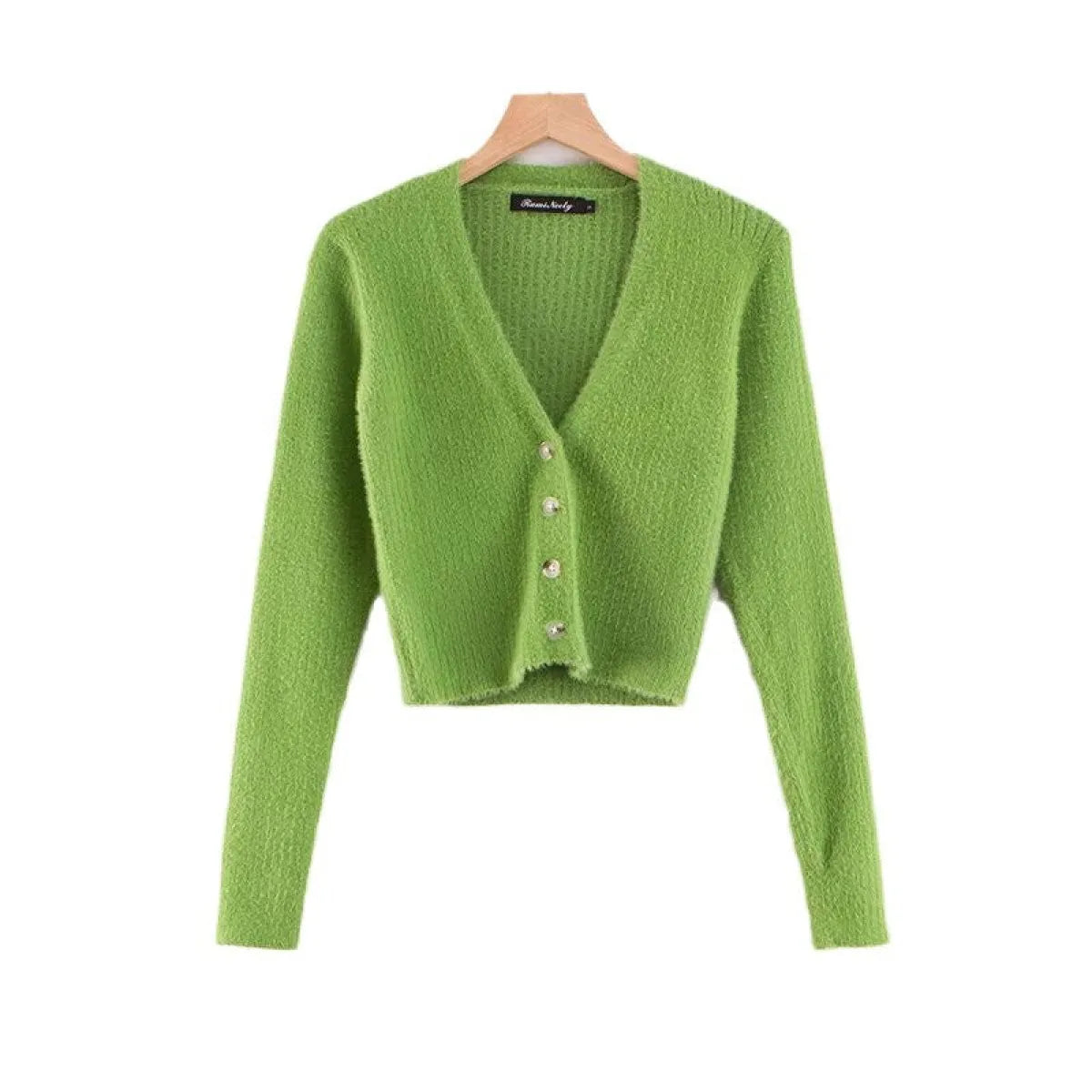 Women’s V-Neck Long Sleeve Cardigan - Women’s Clothing & Accessories - Cardigan - 1