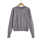 Round Neck Long Sleeve Shirt with Chest Pocket - T-Shirts - T-Shirt - 3