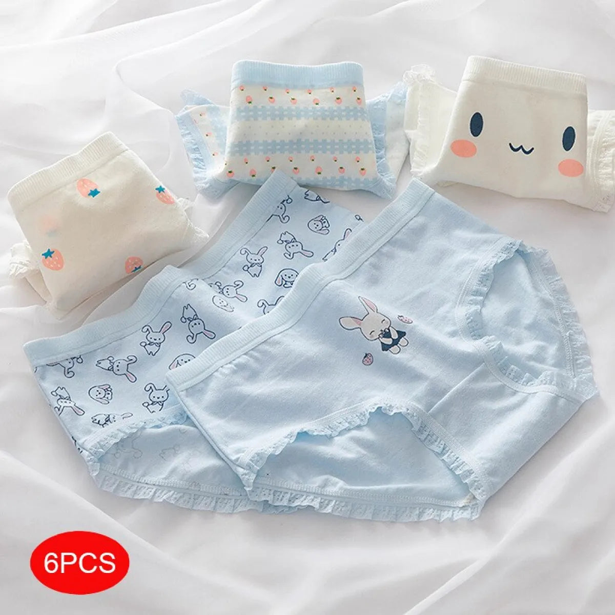 6-Pack Kawaii Strawberry Cotton Panties - Women’s Clothing & Accessories - 8