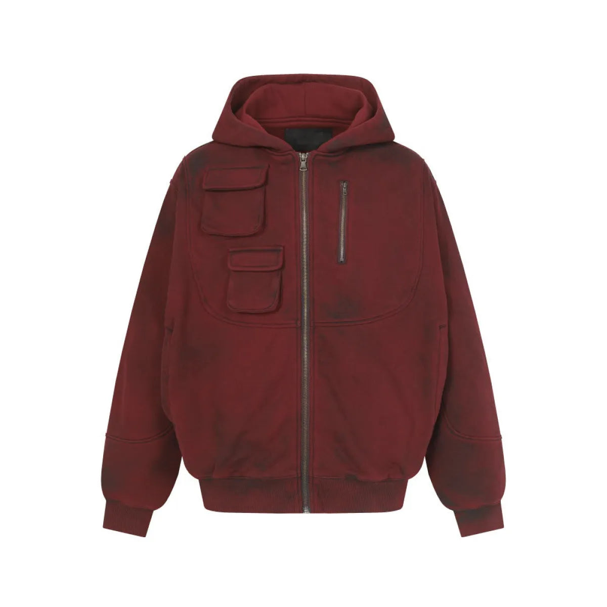 Distressed Street Zip-Up Hoodie - Hoodies & Sweatshirts - Hoodie - 1
