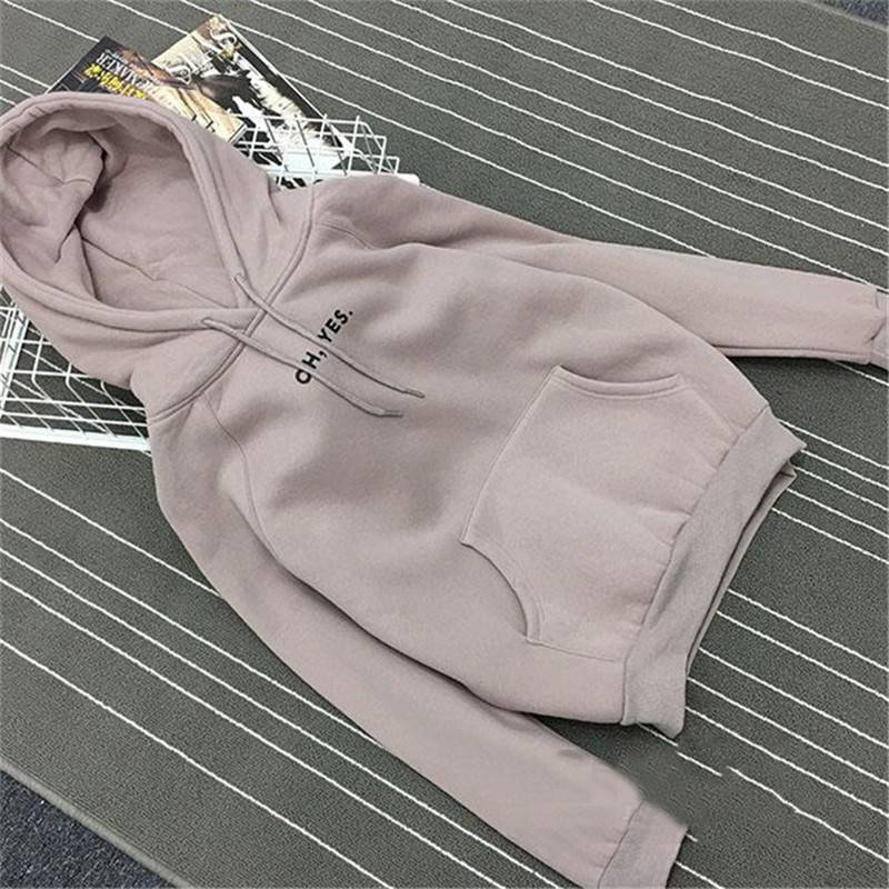 Oh Yes Fleece Hoodies - Gray / XXL - Women’s Clothing & Accessories - Shirts & Tops - 16 - 2024