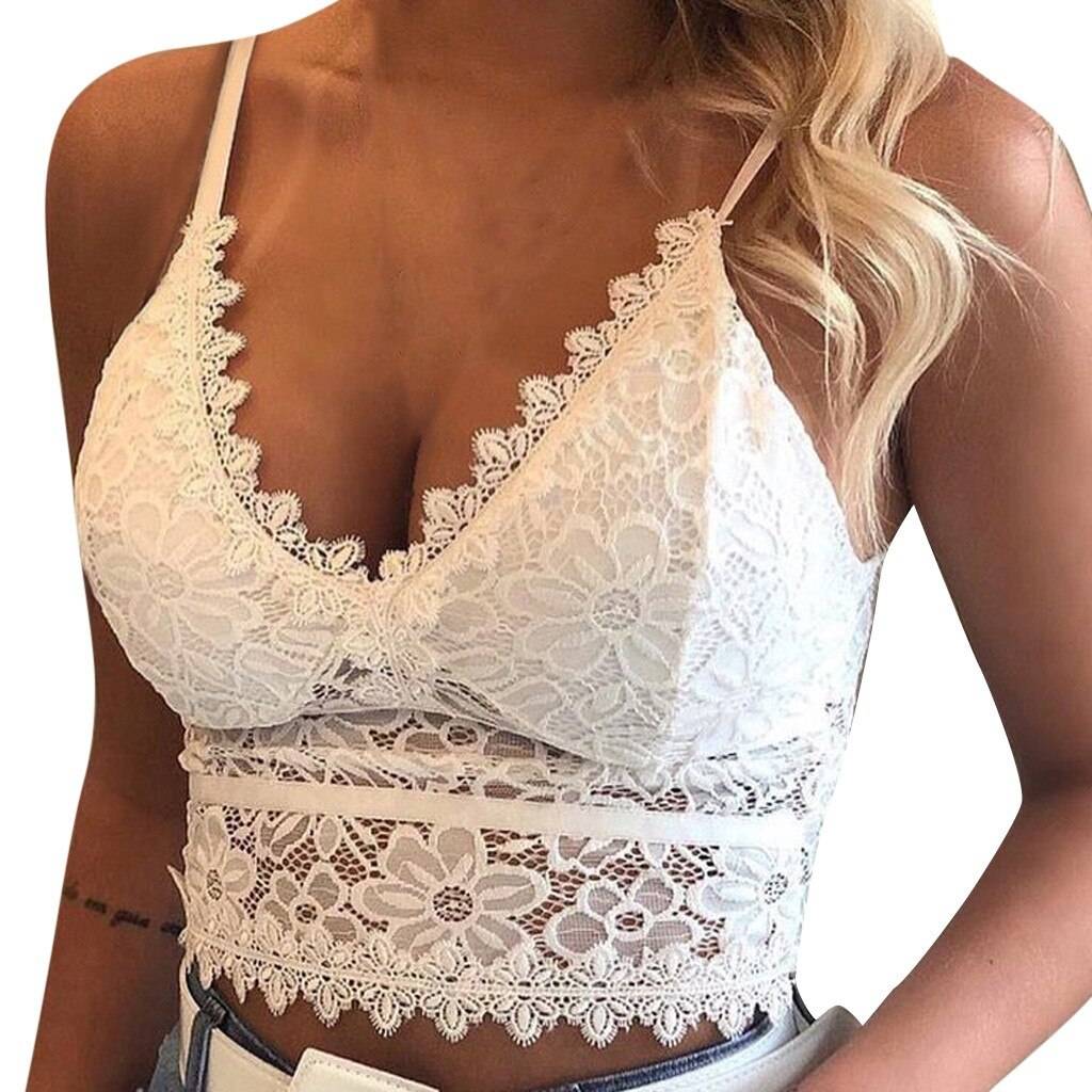 Lace Bralette Crop Top - Kawaii Stop - Camis &amp; Tops, Crop Top, Cute, Kawaii, Lace, Sleeveless, Spandex, Summer, Tops &amp; Tees, Women's Clothing &amp; Accessories
