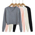 V-Neck Long Sleeve Spliced Sweater - Sweaters - Sweater / Pullover - 1