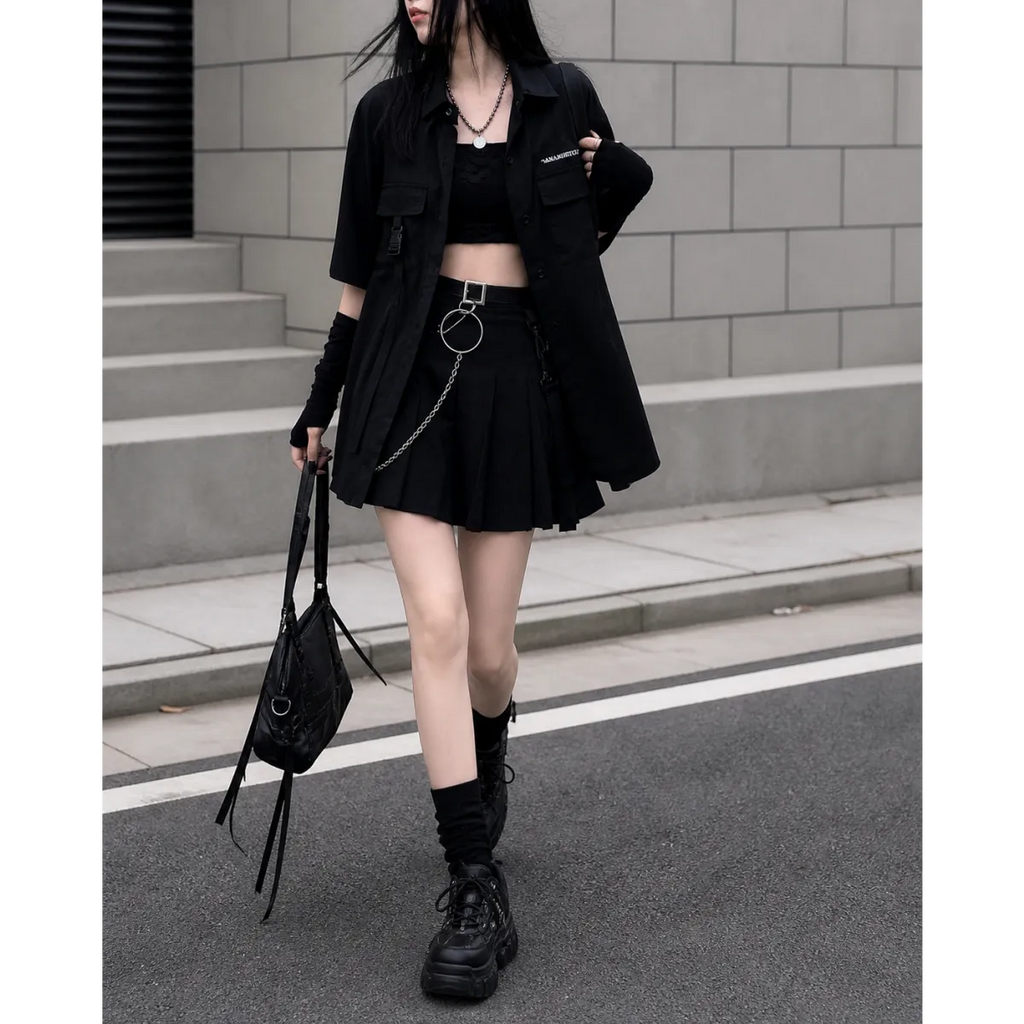 Gothic Pleated Skirt Set - Bottoms - 8