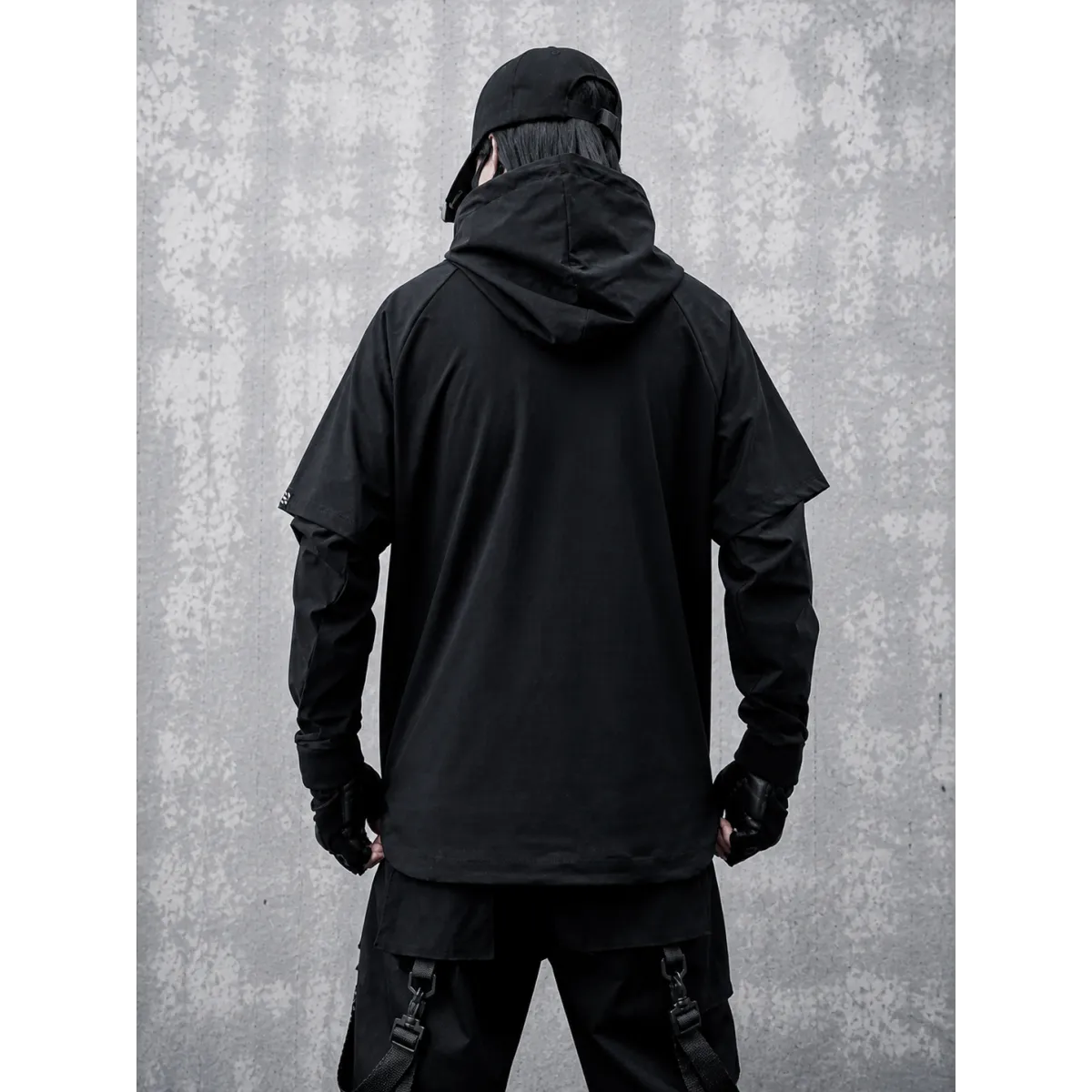 Layered Techwear Hoodie – Harajuku Streetwear - Hoodies & Sweatshirts - Hooded - Men’s Hoodies - 3