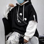 Harajuku Bear Bag Hoodie – Y2K Layered Pullover - Hoodies & Sweatshirts - Hooded - Hoodie - 2