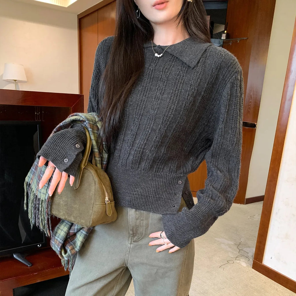 Classic Collar Knit Polo Sweater - Sweaters - Sweater / Pullover - 2