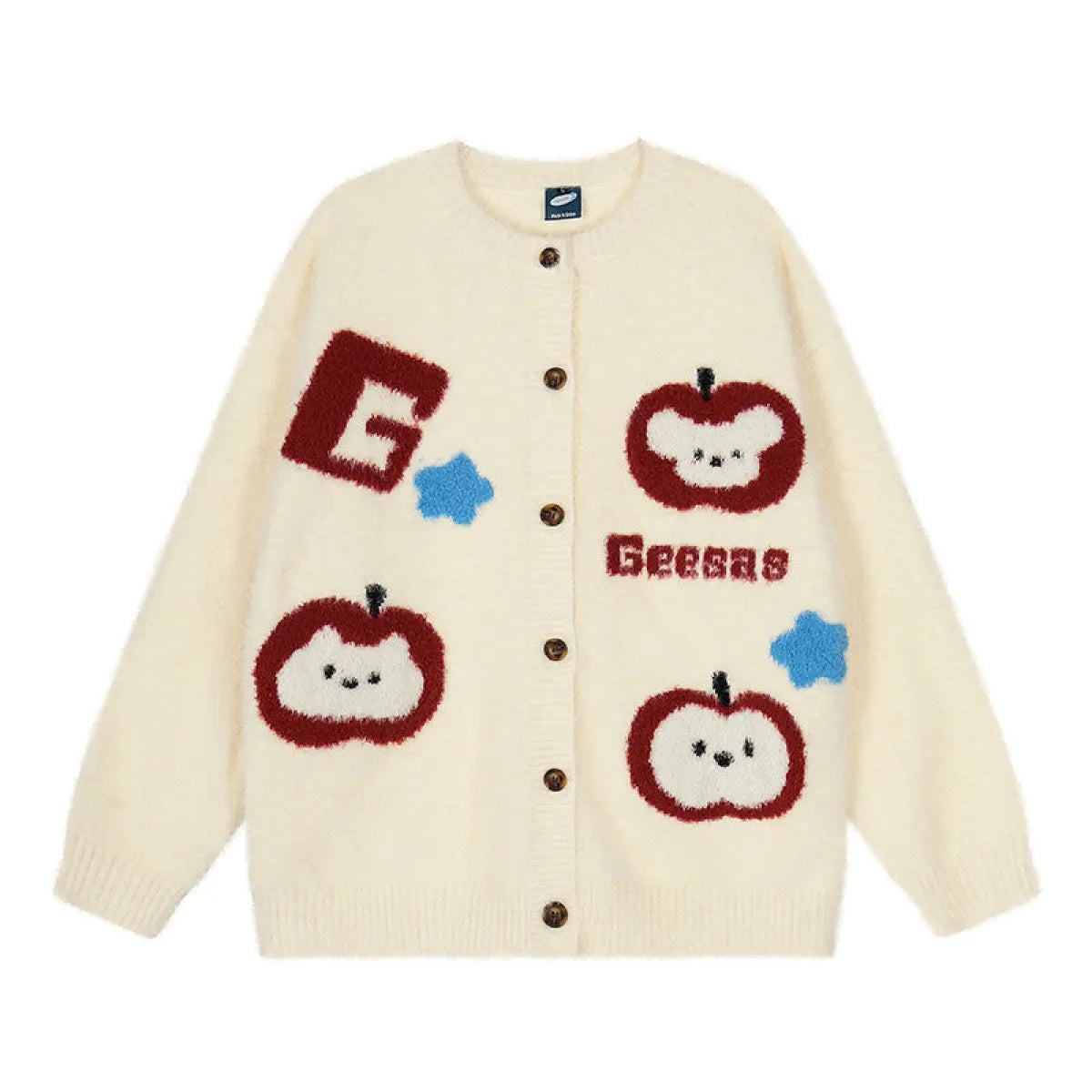 Dog Flower Knit Cardigan Sweater - Sweaters - Cardigan - 1